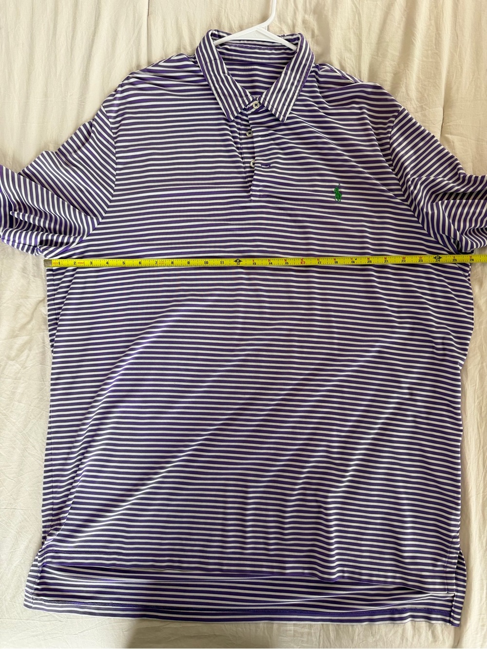 Polo by Ralph Lauren Purple and White Striped Short-Sleeve Polo